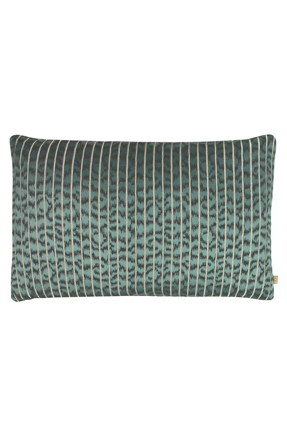 KAI Wrap Caracal Striped Jacquard Cushion in Green