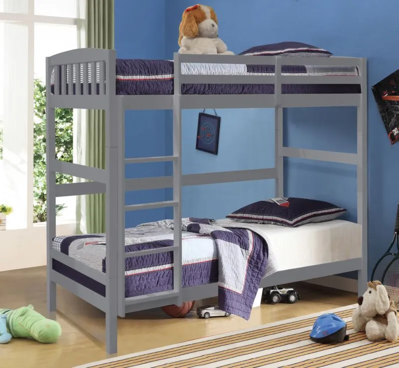 Comfy Living Ltd 3ft Wooden Combination Bunk Bed in Grey 1