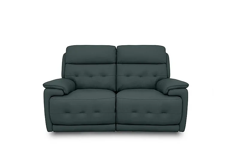 Brescia Leather 2 Seater Power Recliner Sofa with Power Headrests - BV Lake Green