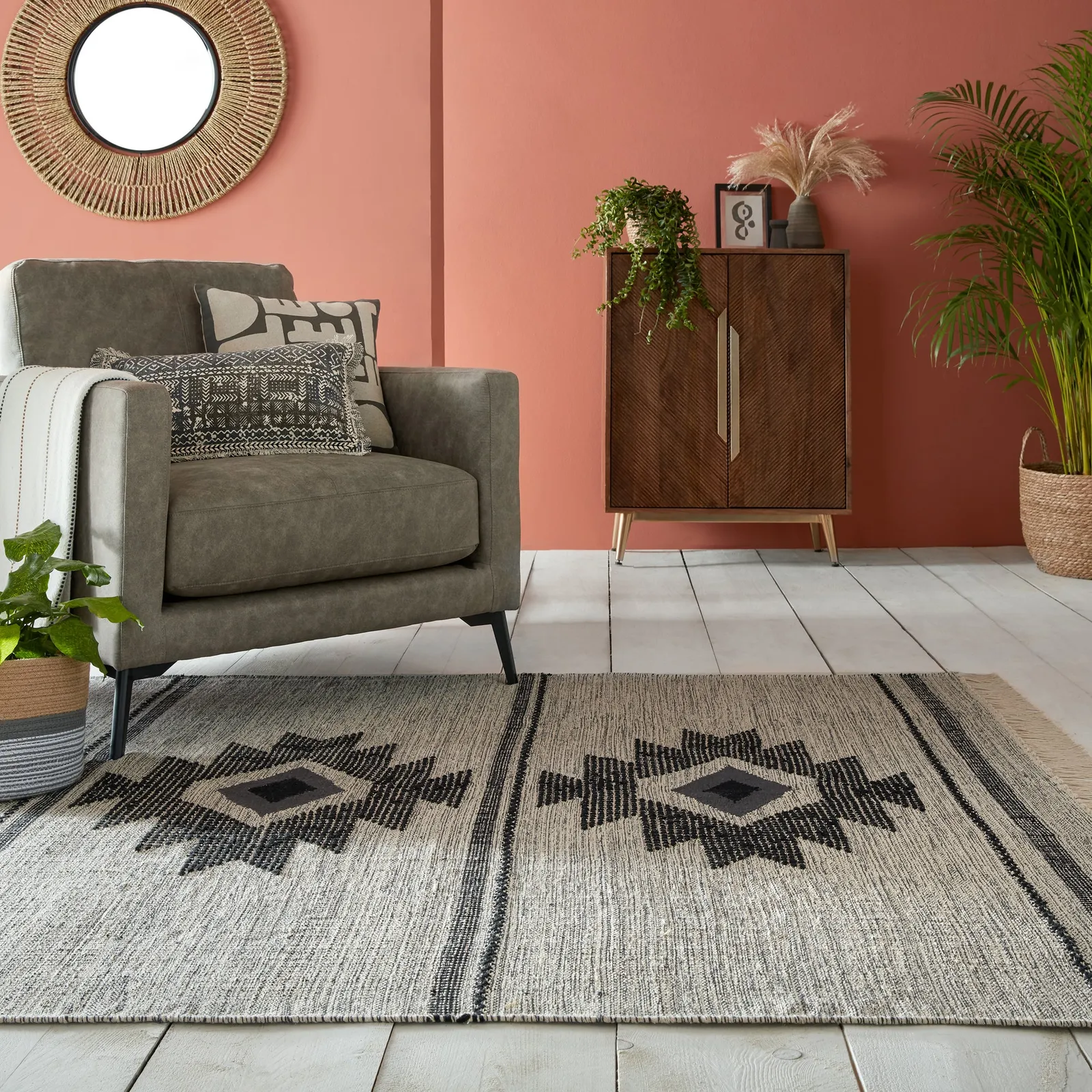 Monochrome Nomadic Rug Grey/Black