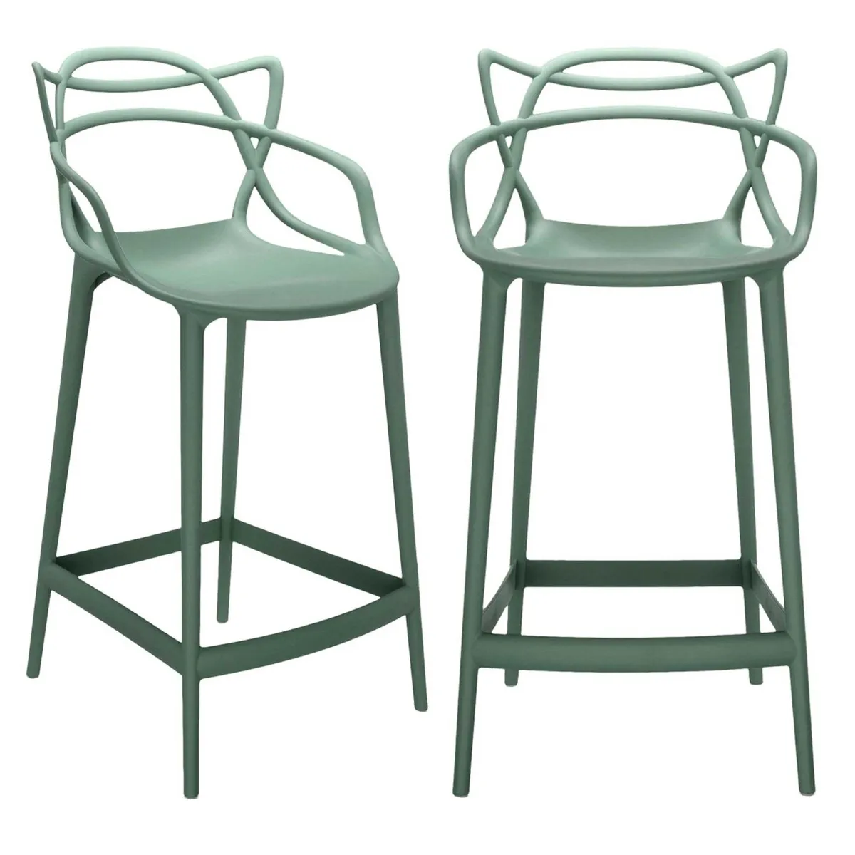 Pair of Kartell Masters Counter Stools Sage