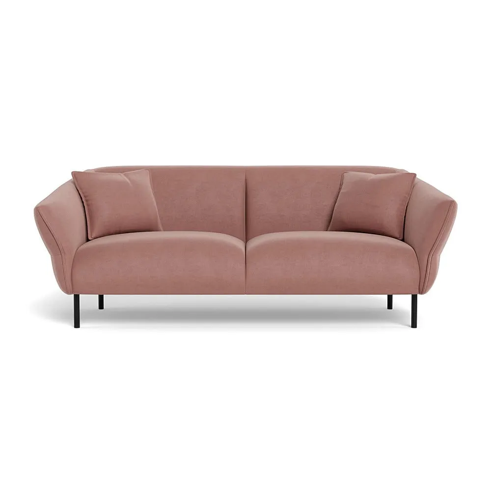 Heal's Alto 3 Seater Sofa Smart Luxe Velvet Dusky Pink Black Feet