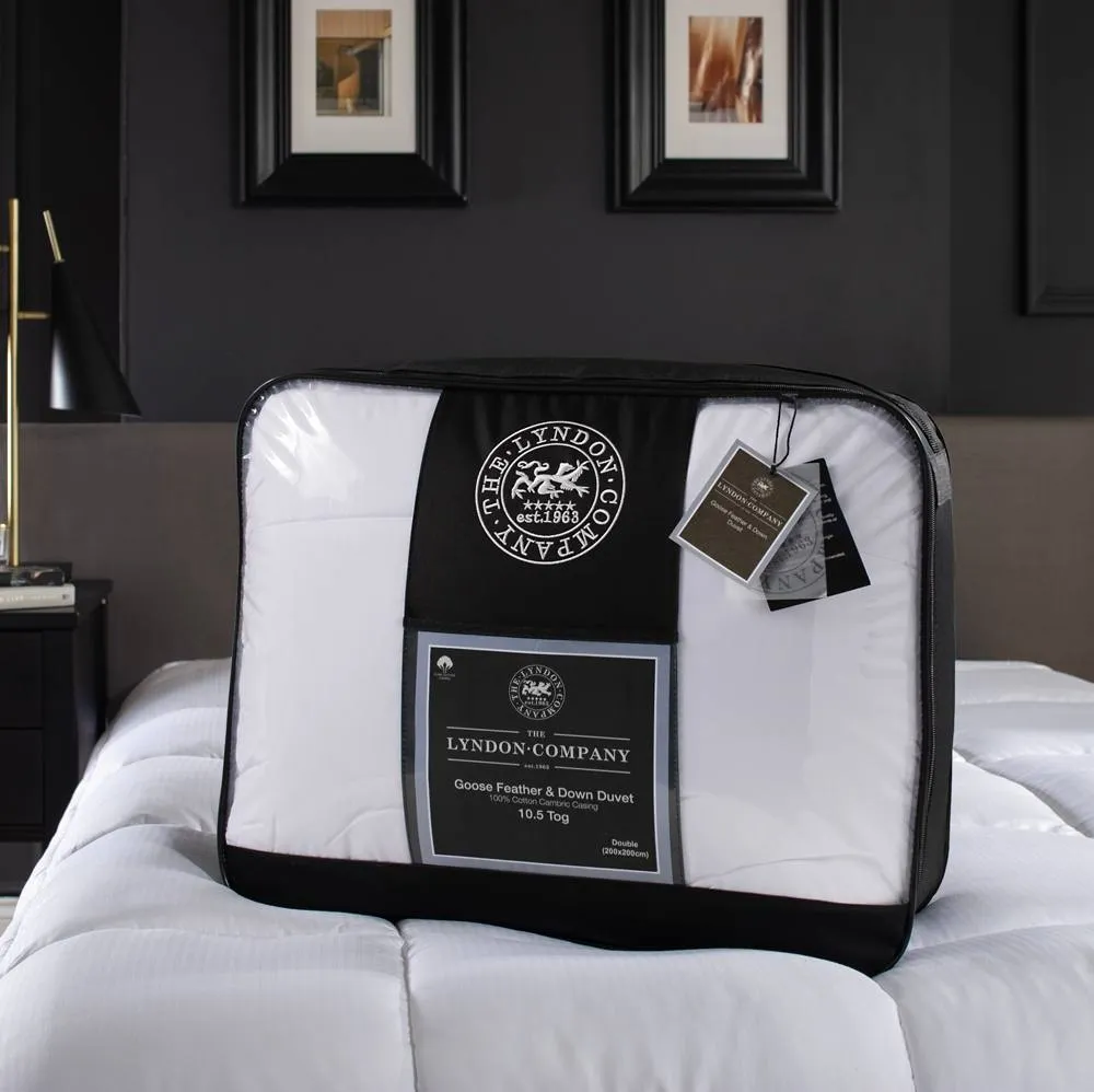 The Lyndon Company Hotel Goose Feather & Down 10.5 Tog All Year Round Duvet in White