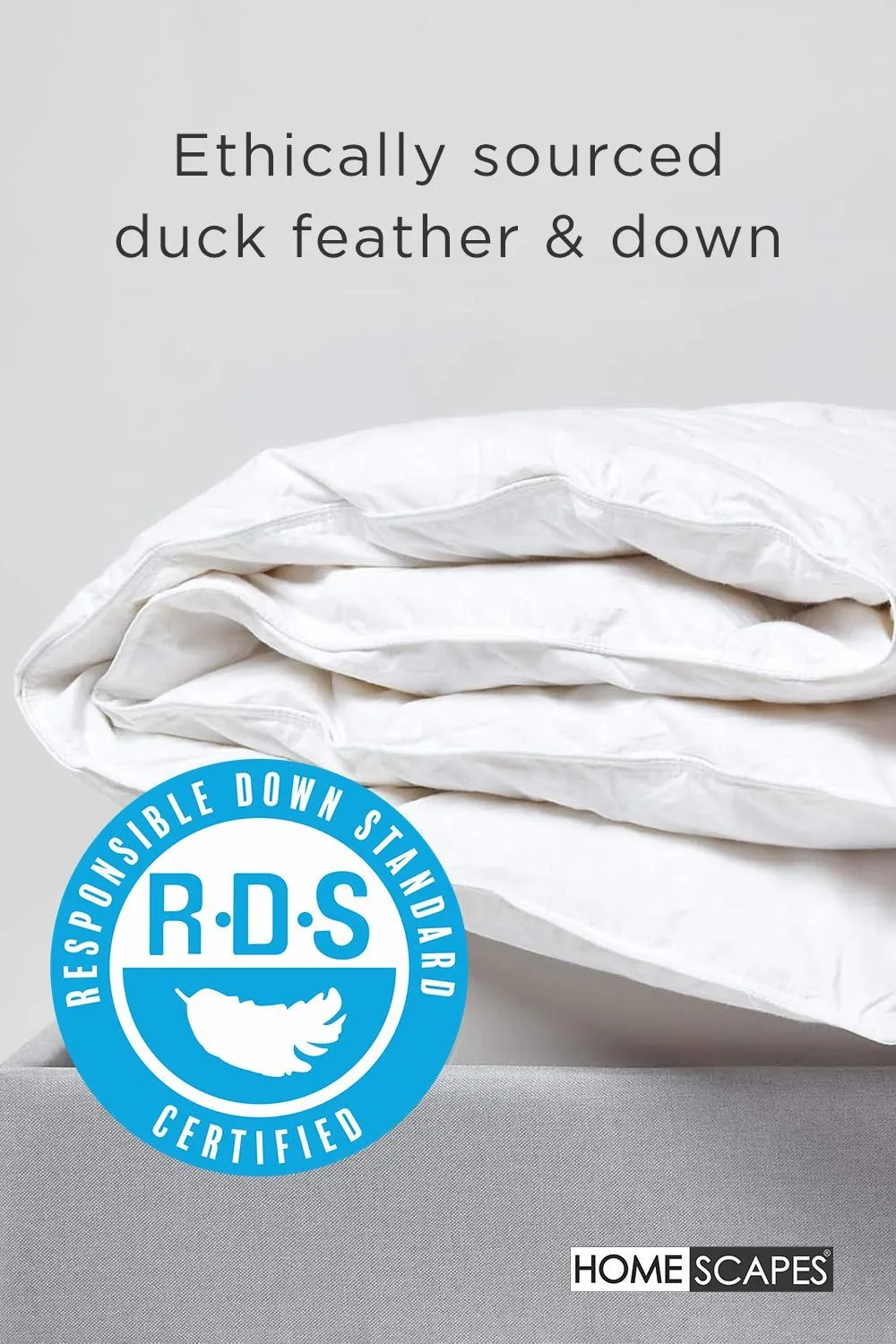 Homescapes Duck Feather & Down 15 Tog Winter Duvet in White 2