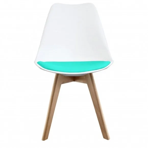 Fusion Living Soho White Plastic Dining Chair with Squared Legs 5