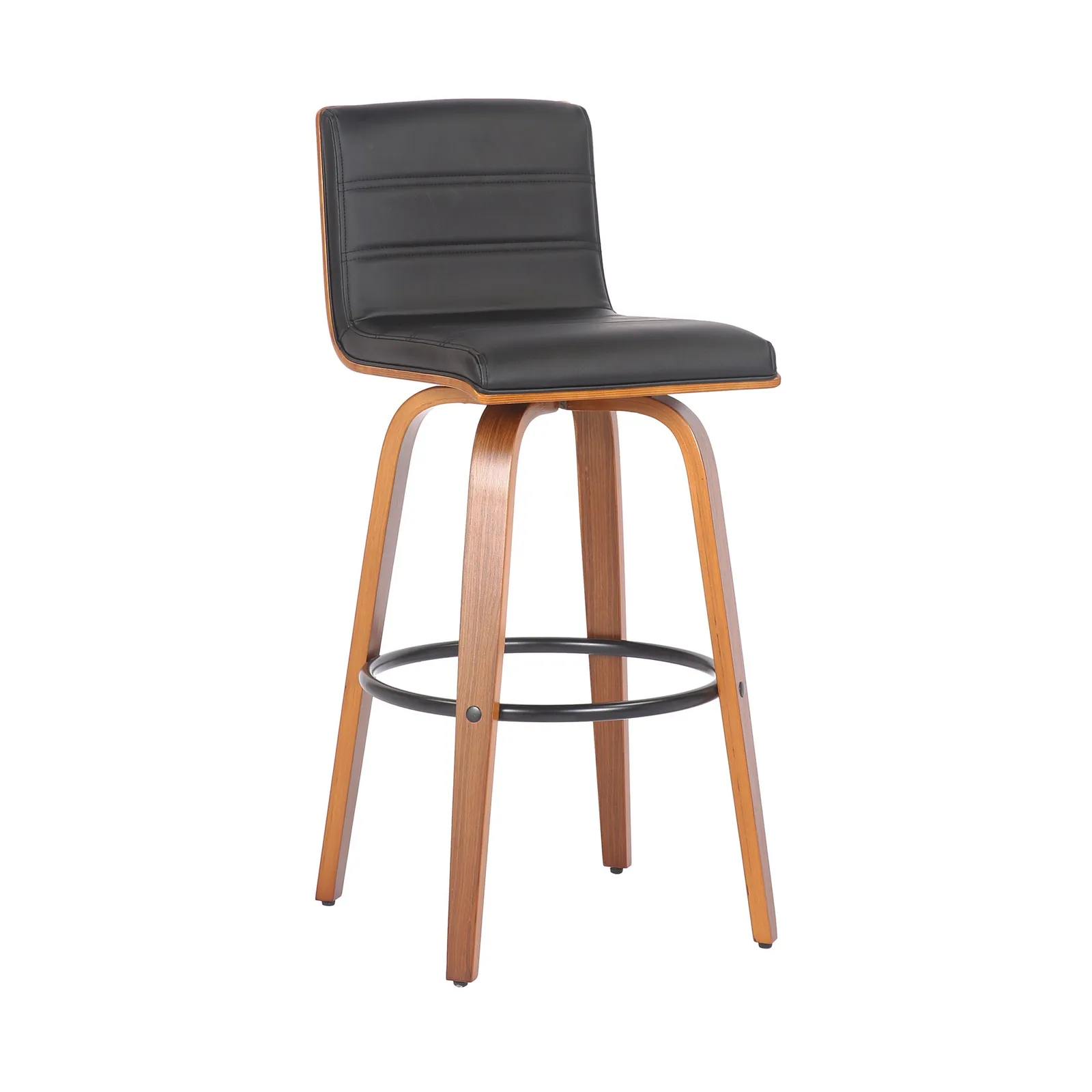 Prato Black PU Leather Bar Stool Black