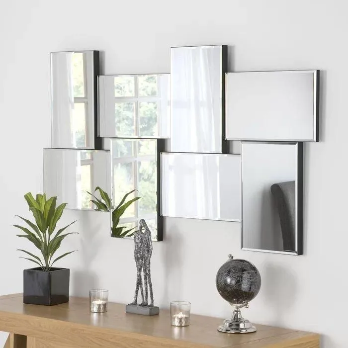 Yearn Mirrors Statement Bevelled Wall Mirror 139(w) x 76cm(h) in Black 3