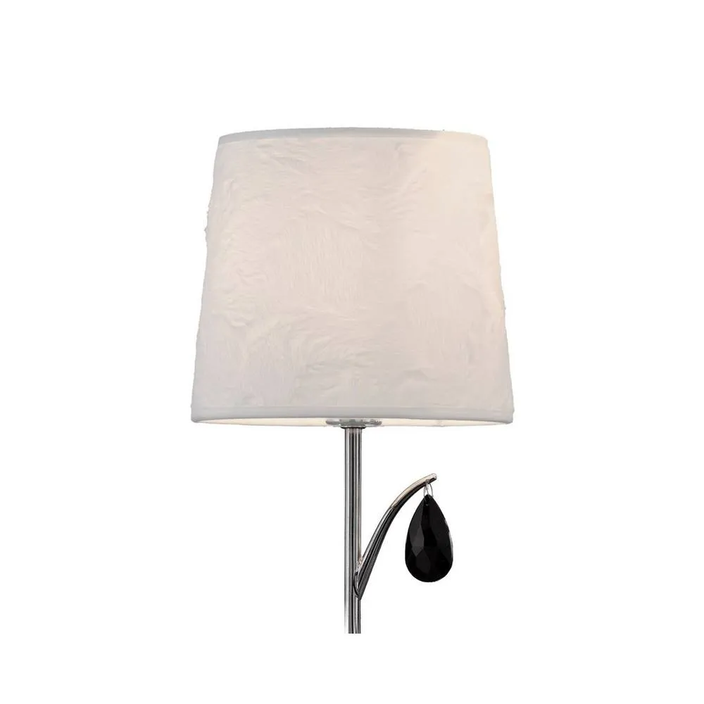 Netlighting Andrea Wall Light Polished Chrome White Shades Black Crystal Droplets in Grey 4