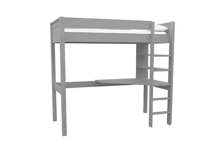 Chase High Sleeper with Desk - Grey