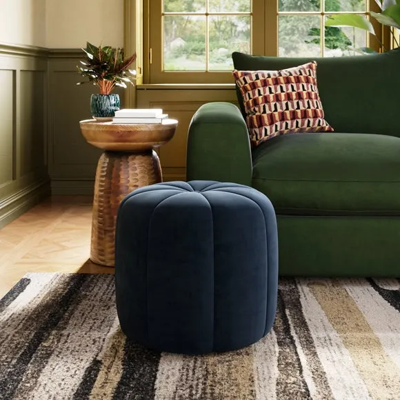 Pumpkin Velvet Footstool 1