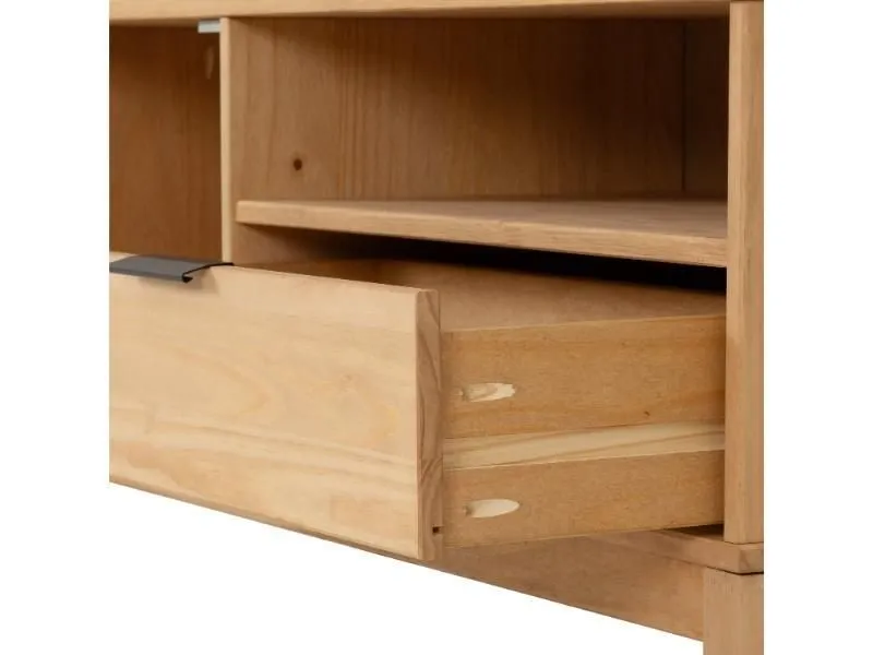 Seconique Corona Rattan 1 Door 1 Drawer TV Unit in Natural 6