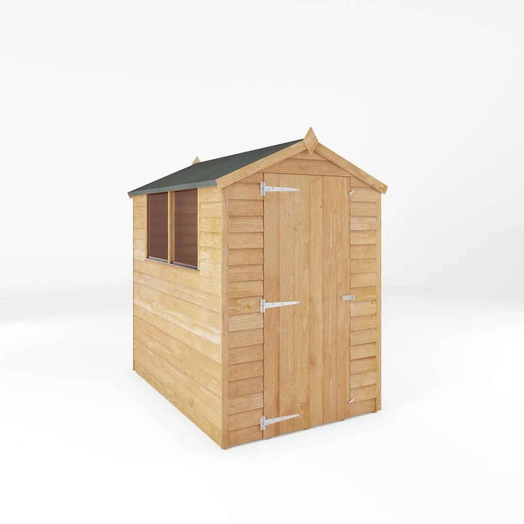 Mercia 6 x 4 Feet Overlap Apex Shed - L181.8 x W131.8 x H185.5 cm - Brown