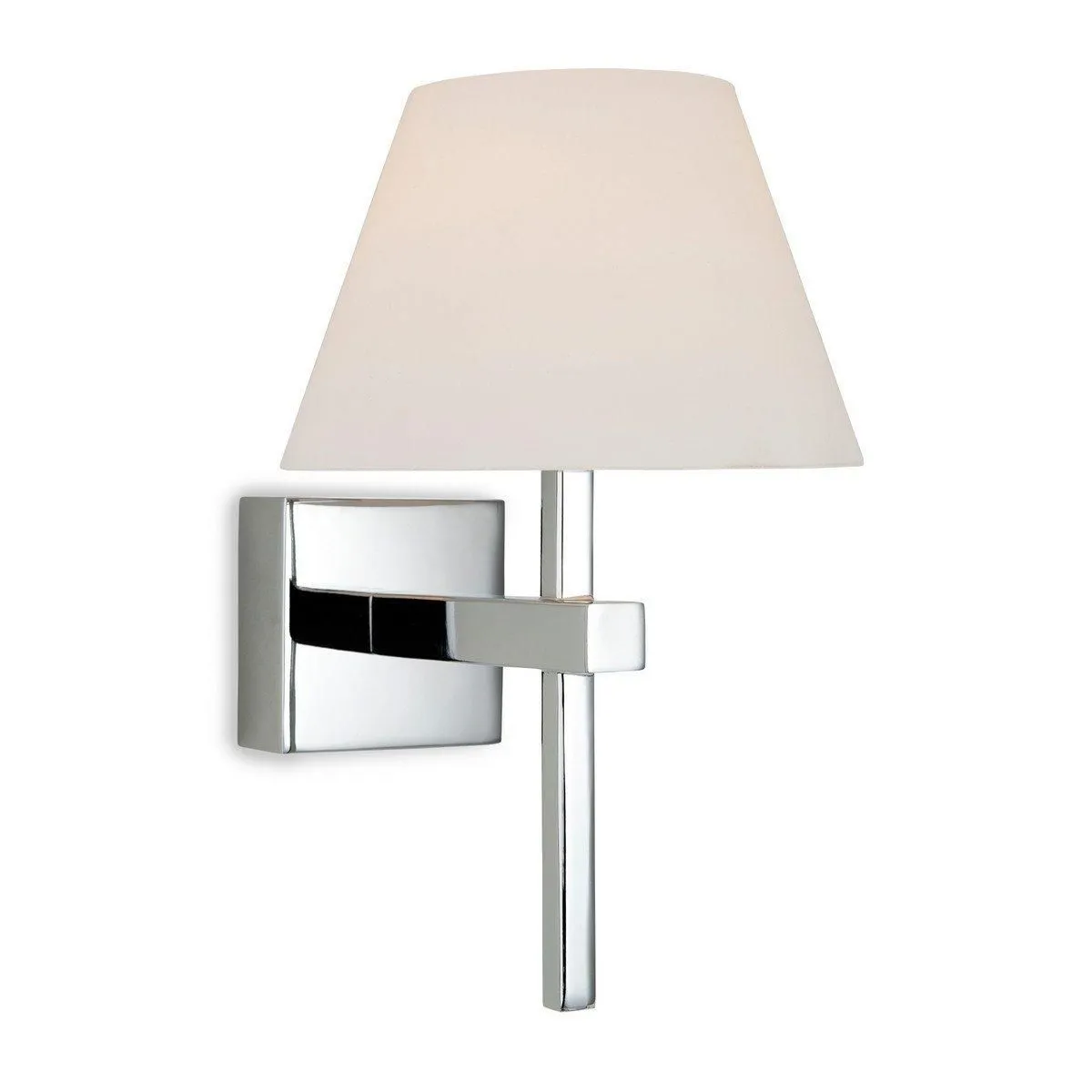 Netlighting Fabio 1 Light Bathroom Wall Light Chrome Opal Glass IP44 G9 in Grey