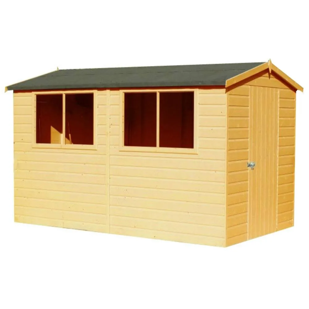 Shires Lewis Handmade Garden Shed Approx 10 x 6 Feet in Brown