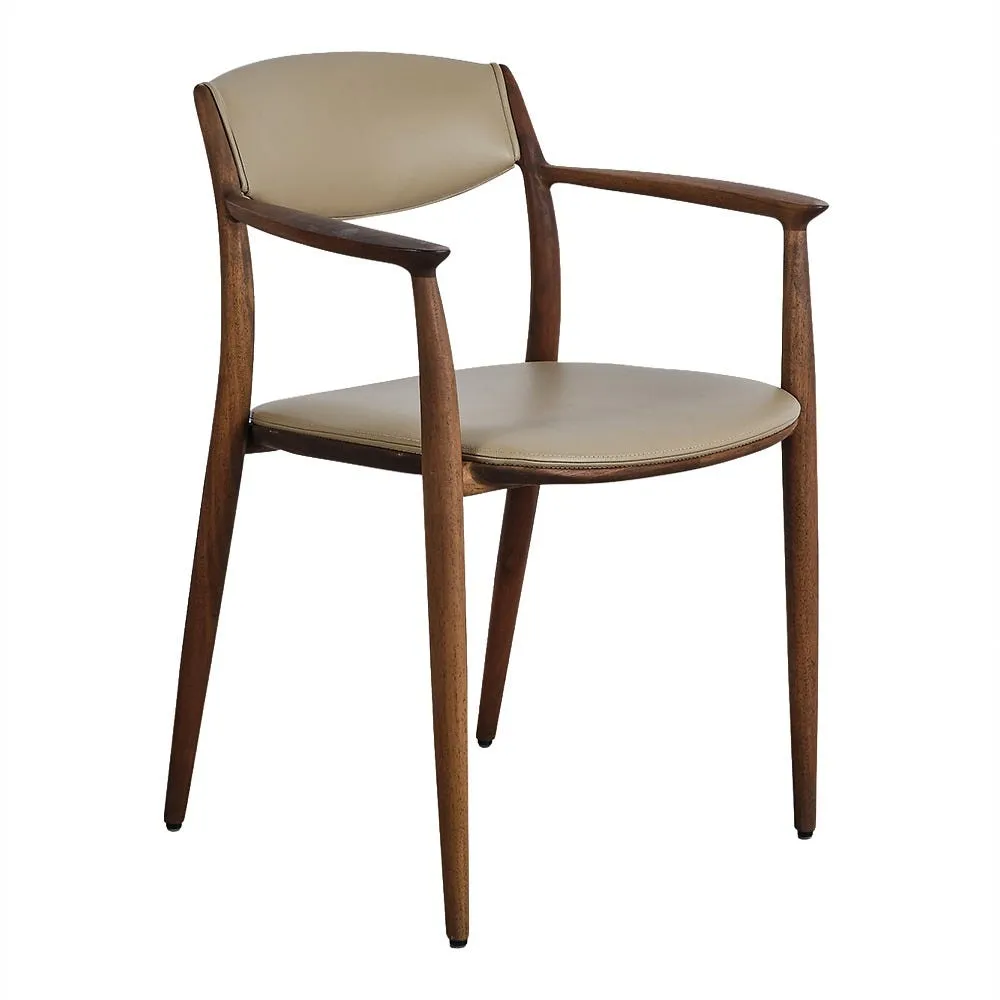 Artisan Nila Dining Chair Natural Oiled EU Walnut Zenith Leather Beige 9007 2