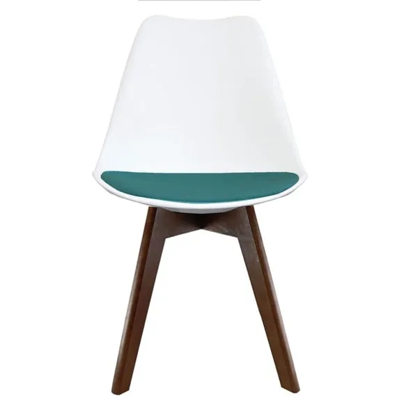 Fusion Living Soho White Plastic Dining Chair with Squared Legs 3