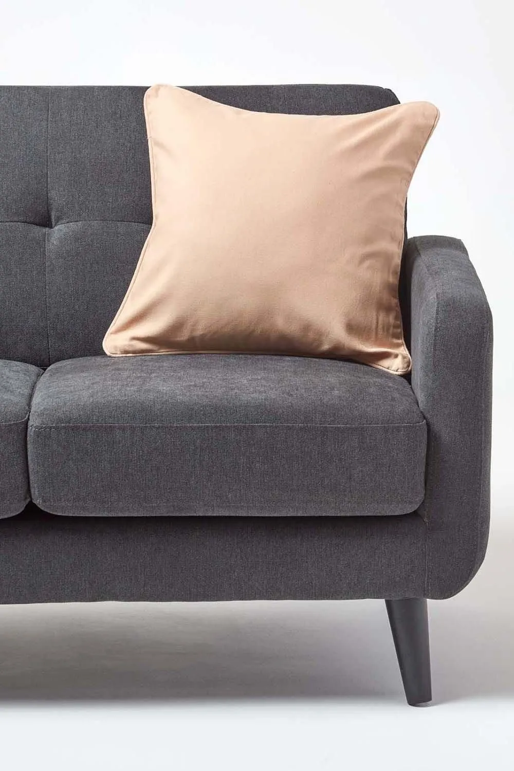 Homescapes Cotton Plain Cushion Cover in Beige 4