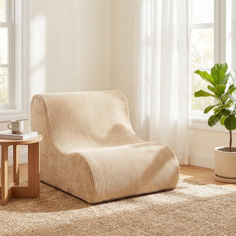 Costway Bean Bag Chair for Adults Lazy Floor Sofa No Assembly Required in Beige 3
