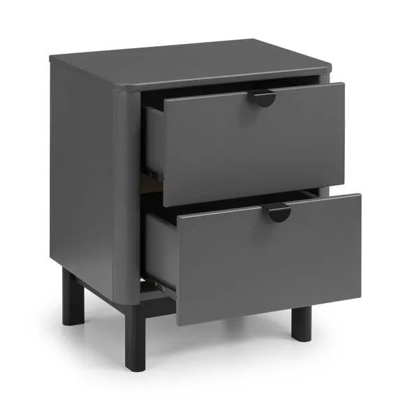 Chloe 2 Drawer Bedside Table, Grey 3