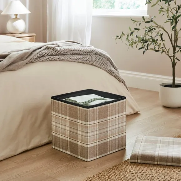 Charnwood Checked Cube Ottoman 2