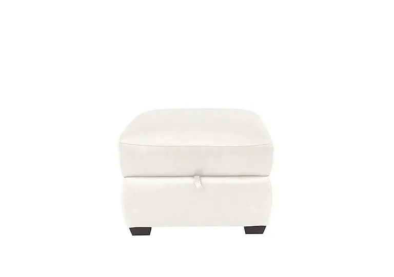 Cozee Leather Storage Stool - BV Star White