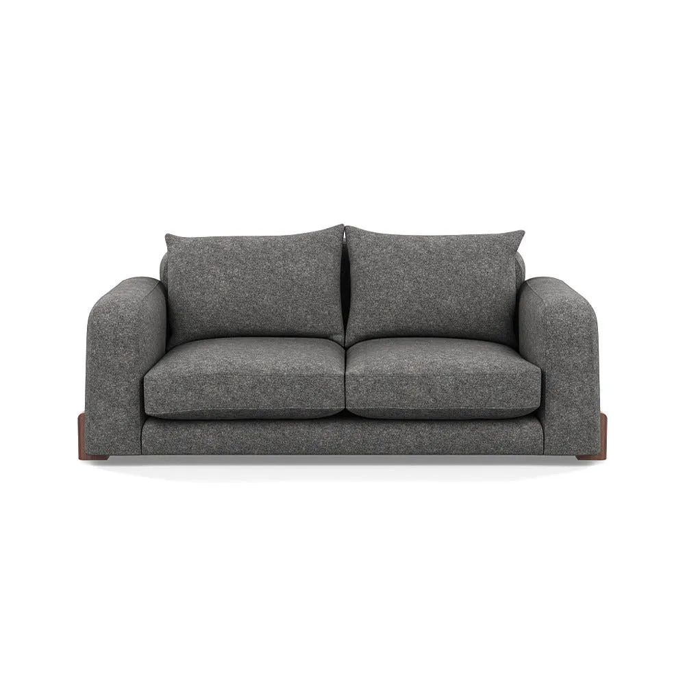 Heal's Nuvola 3 Seater Sofa Melton Wool Shale Walnut Stained Feet 1