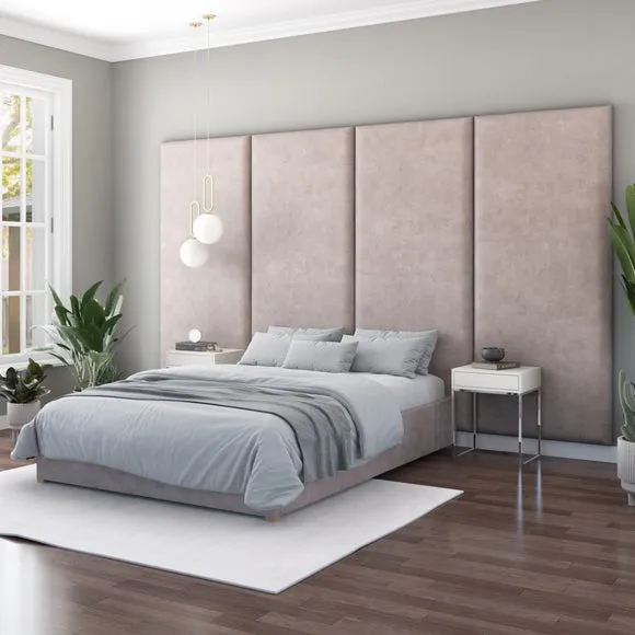 Hanging Wall Panel Dual Mount Plush Velvet Headboard 6