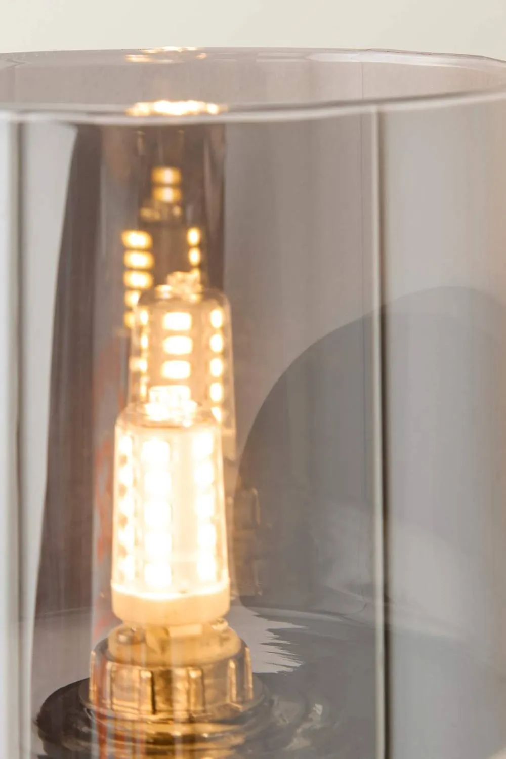 ValueLights Demi Smoked Glass Cup Wall Light with Bulb in Black 5