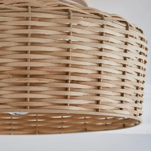Ohio Rattan Flush Ceiling Light 3