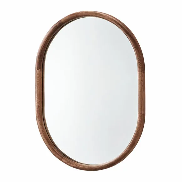 Yearn Solid Oak Oval Wall Mirror 2
