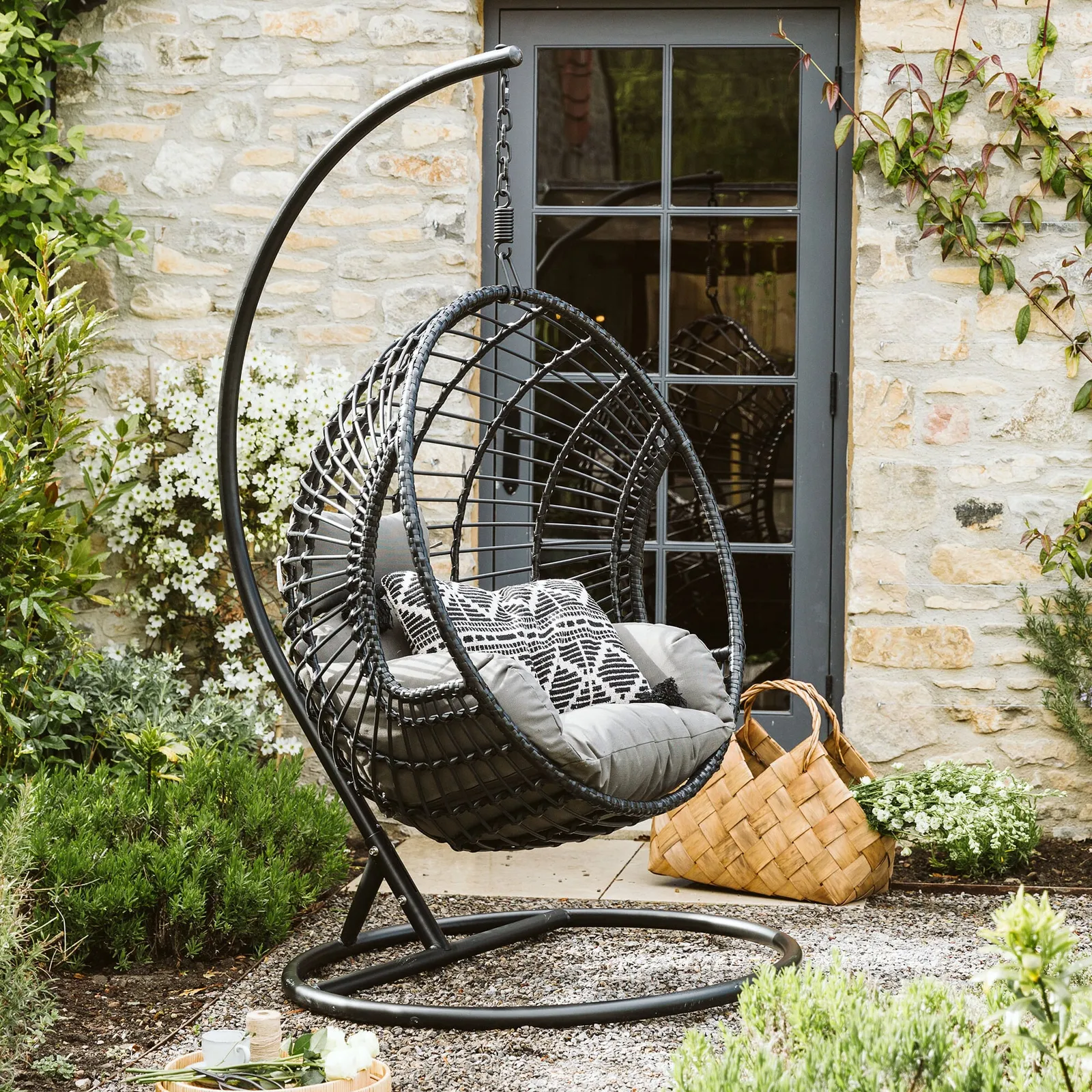 Castello Hanging Chair, Black | Barker & Stonehouse 1