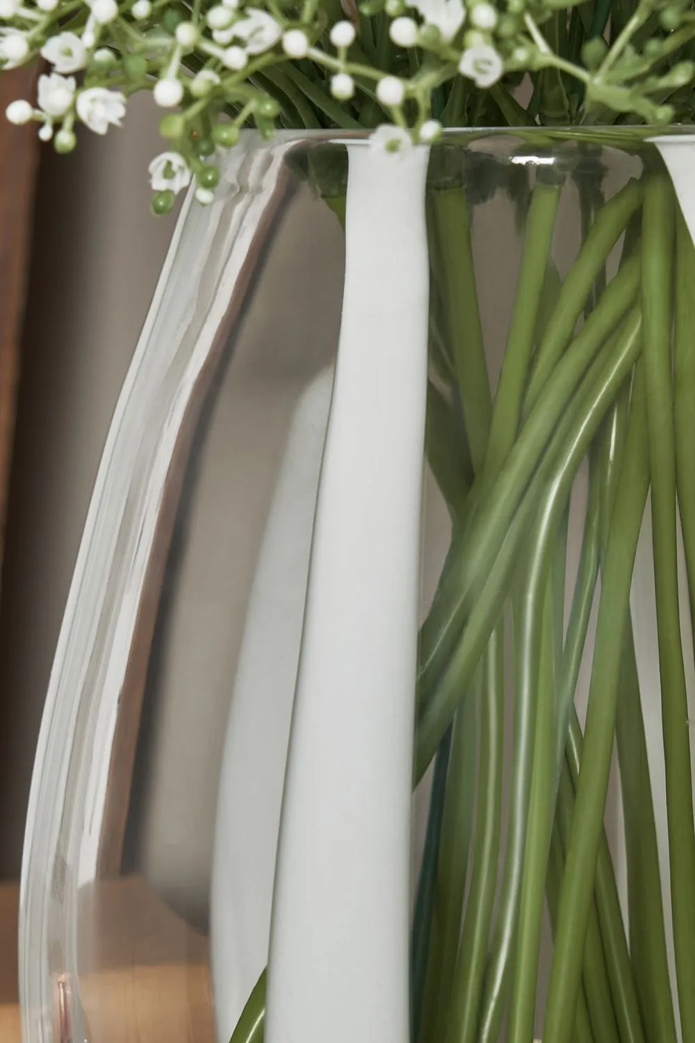 BHS Clear Glass & Opal Vase 2