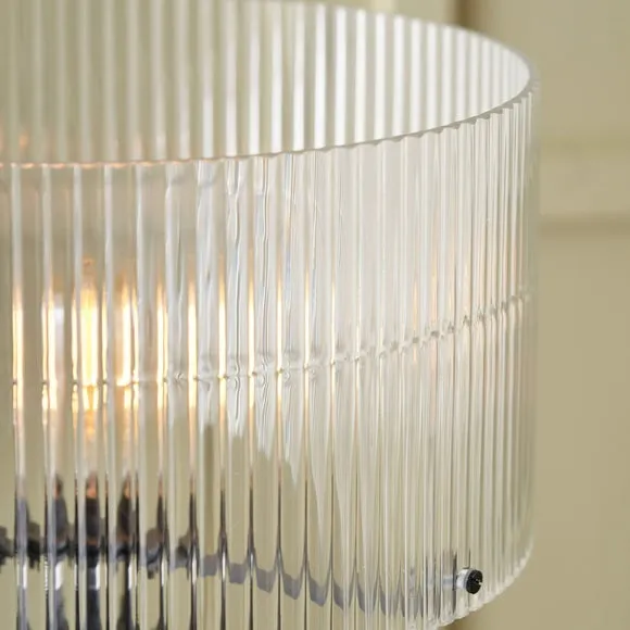Pacific Lifestyle Clara Ribbed Glass Metal Round Floor Lamp 3