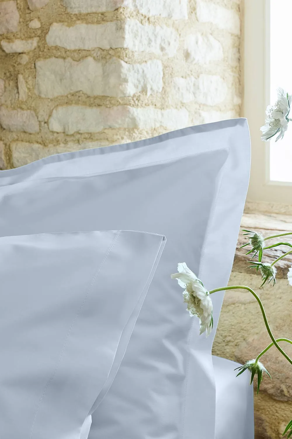 CHRISTY Pure Cotton Percale Oxford Pillowcase Pair in Pale Blue 3