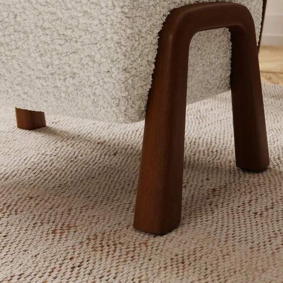 Curved Wooden Footstool, Borg 3