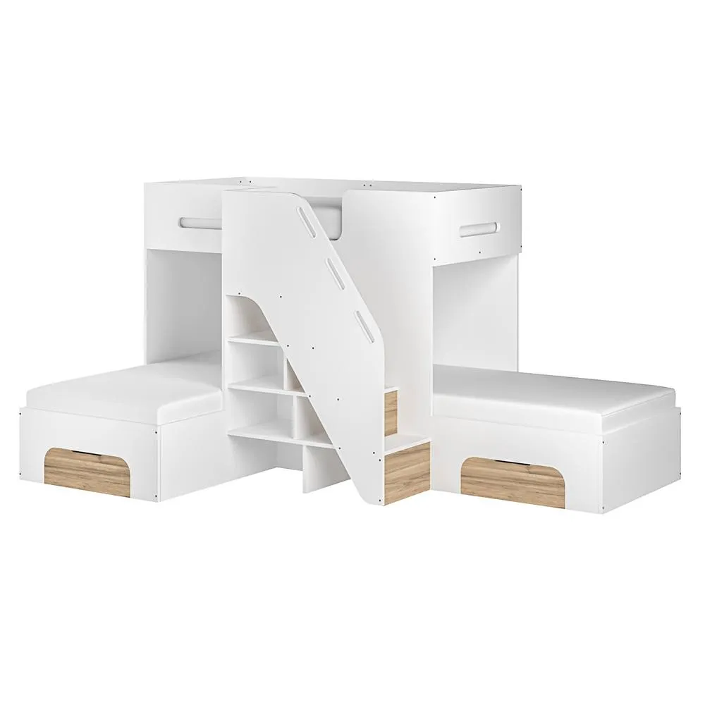 Flair Mason Staircase Triple Sleeper Bed with Storage in Light Oak 5