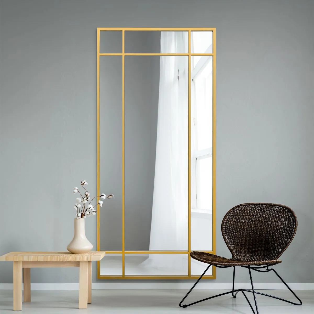 MirrorOutlet Gold Contemporary Wall & Leaner Mirror 71" X 33" (180 x 85CM) 6