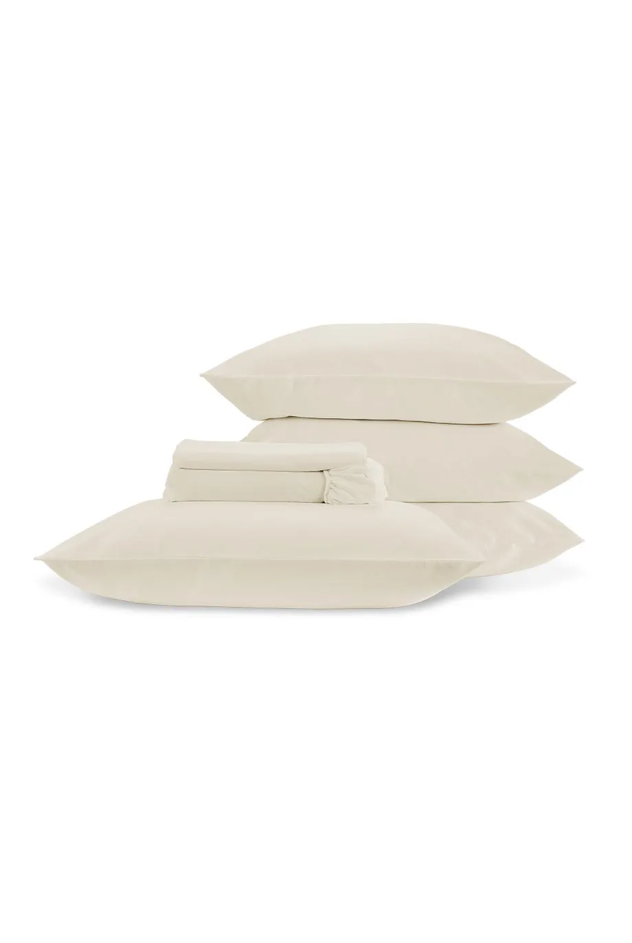 CHRISTY 400TC Luxury Cotton Sateen Plain Dye Full Sheet Bundle in Ivory 4