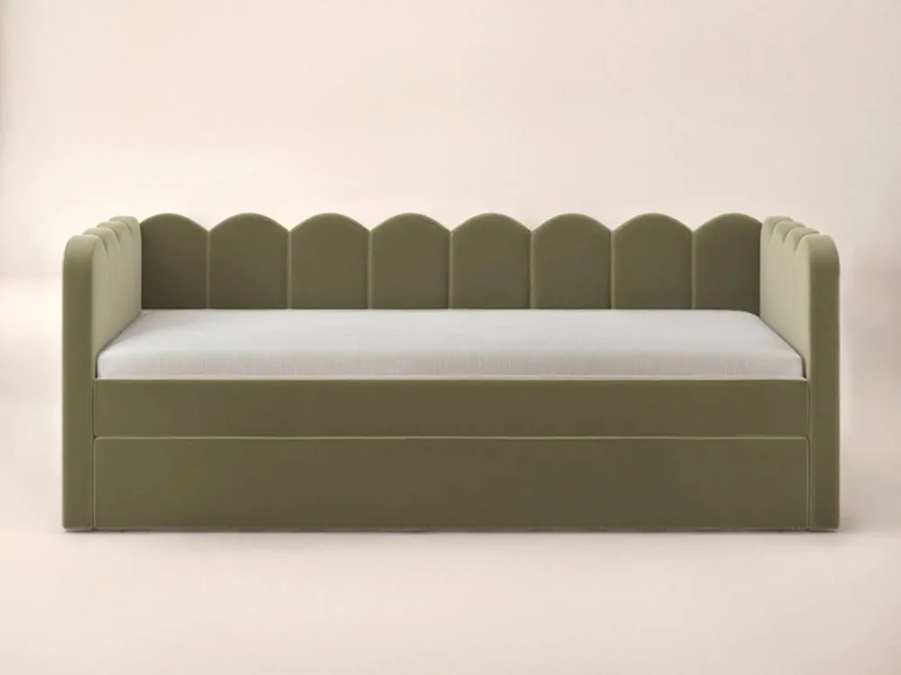 Flair Esme Cloud Fabric Day Bed with Trundle in Green 4