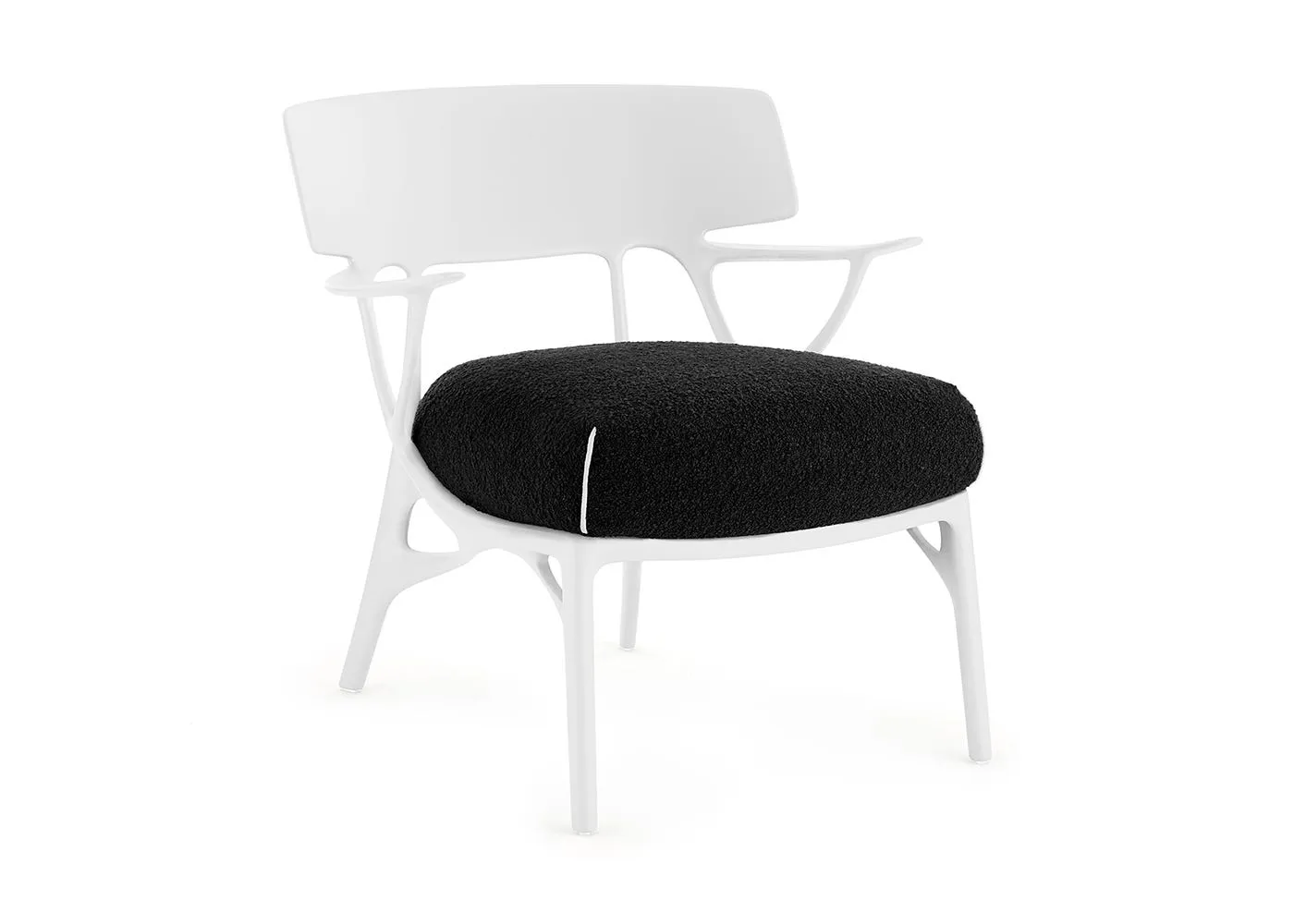 Kartell A.I. Lounge Boucle White & Black 1