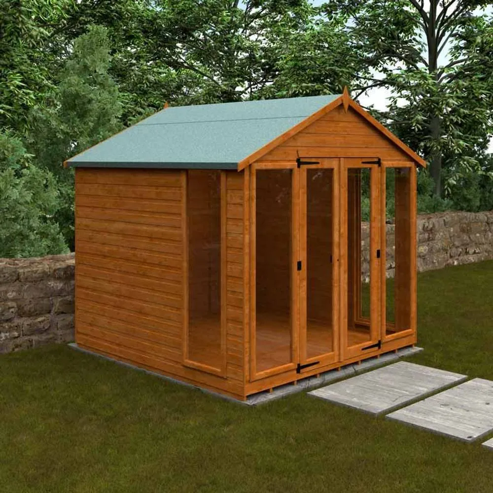 Buttercup Farm 8x8 Contemporary Summerhouse 12mm Shed - L235 x W235 x H243.7 cm in Burnt Orange 2
