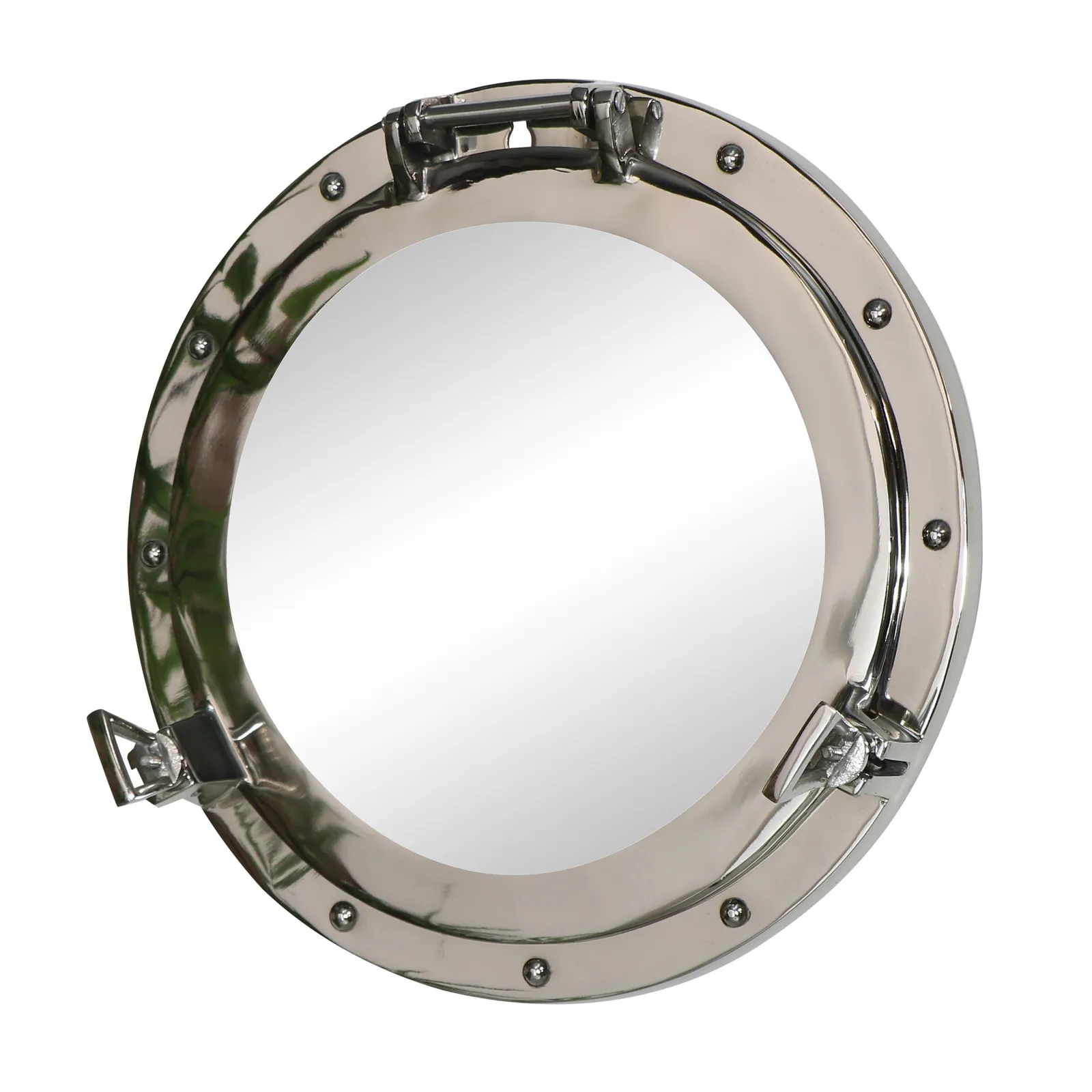 Melody Maison Nautical Porthole Mirror In Silver - 38cm X 38cm 6