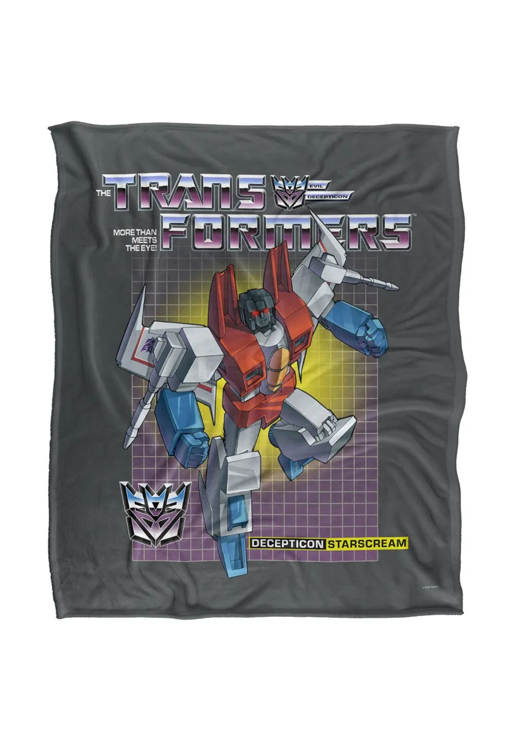 Hasbro Transformers Starscream Silky Touch Super Soft Throw Blanket 152x127cm in White