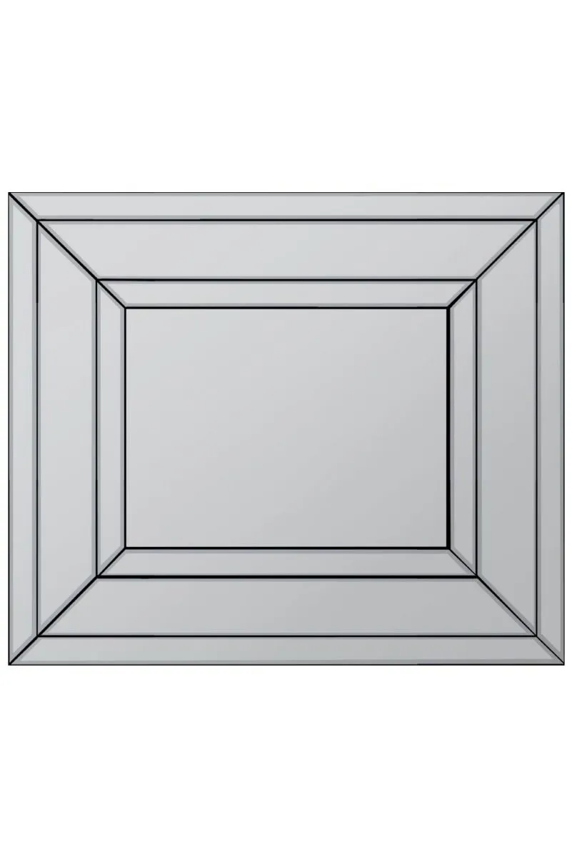 MirrorOutlet Langley All Glass Modern Bevelled Mirror 68 x 58CM in Silver 5