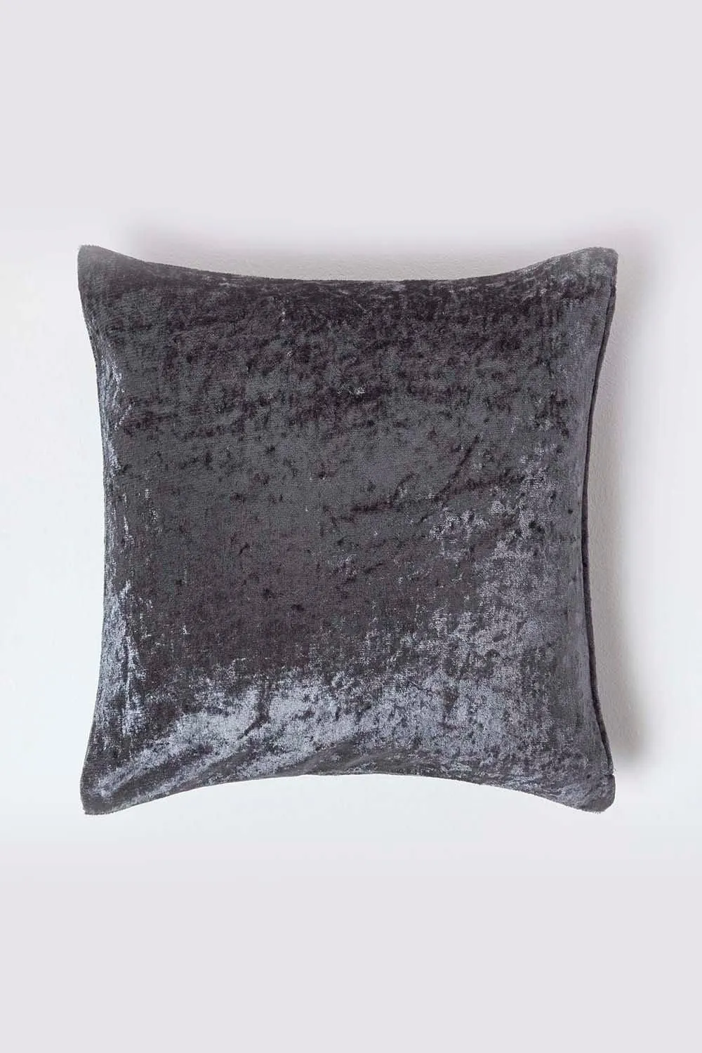 Homescapes Luxury Crushed Velvet Cushion Cover in Dark Grey