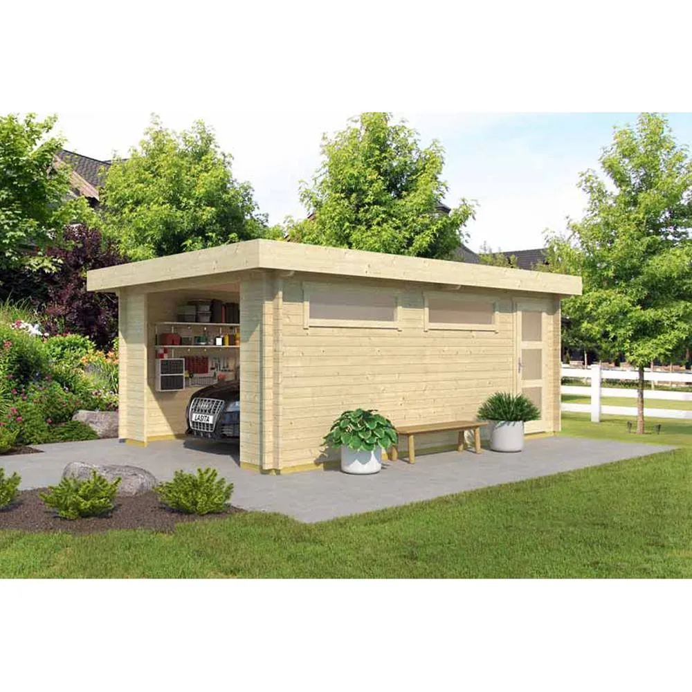 Lasita Maja Ltd Canberra-Log Cabin, Garden Room, Home Office - L422.7xW600xH233.7 cm in Natural 3