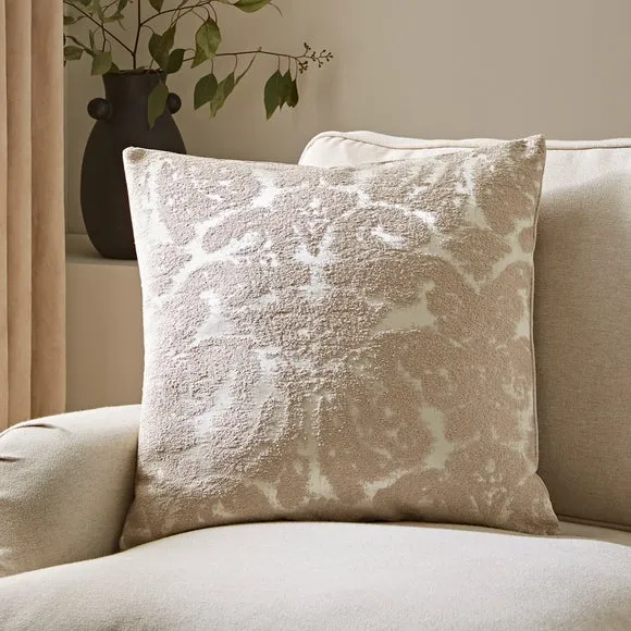 Distressed Damask Square Cushion 1