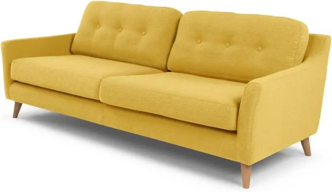 Rufus 3 Seater Sofa, Mustard Yellow