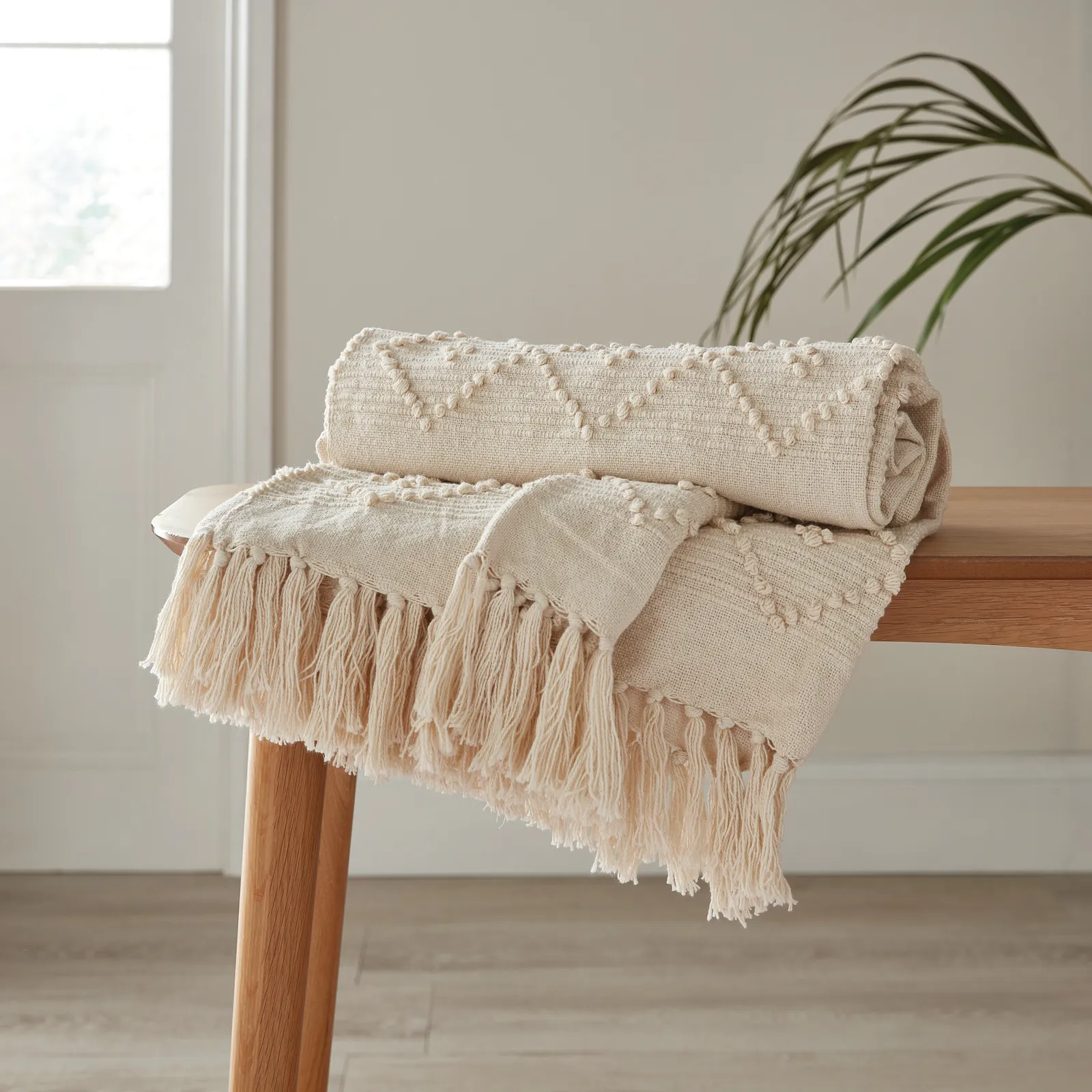 Macrame Natural 130cm x 180cm Throw Brown