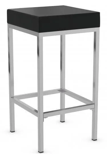 netfurniture Fernow Briushed Satin Frame Stool Fixed Height in Black